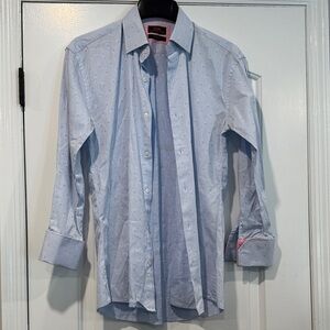 🔵Steven Alan Light Blue Pinstripe Dress Button-Up Shirt Men’s Sz 15 1/2 (34/35)
